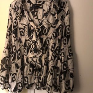 Black and white dress button down blouse,Size 18.
